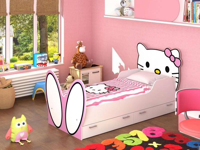 кровать hello kitty! с бязевым матрацем во Владимире