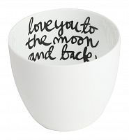 подсвечник белый фарфоровый с надписью внутри love you to the moon and back, 6,5 см во Владимире