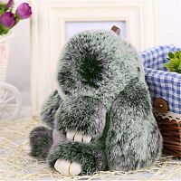 меховой зайка брелок зелёный во Владимире