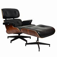 кресло eames style lounge chairчерное с коричневым во Владимире