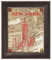 постер в раме city stops new york во Владимире