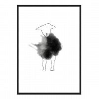 постер watercolor lamb черный во Владимире