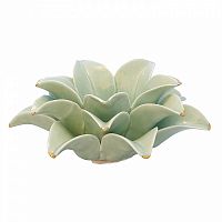 подсвечник керамический в виде лотоса с золотыми лепестками flower lotus pale green medium, 12 см во Владимире