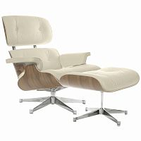 кресло eames style lounge chair & ottoman кремовое во Владимире