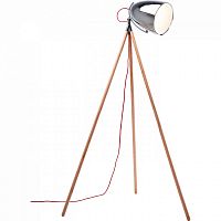 торшер chromatic tripod хром на деревянном основании во Владимире