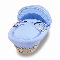 колыбель-переноска gift wicker moses basket натуральная, голубое белье во Владимире