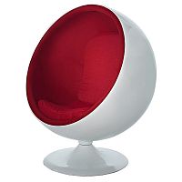 кресло-шар eero ball chair бело-красное во Владимире