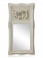 зеркало настенное прямоугольное в высокой белой раме францини distressed chalk white во Владимире