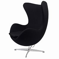 кресло arne jacobsen style egg chair черное во Владимире