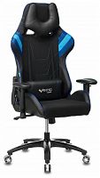 игровое кресло бюрократ бюрократ viking 4 aero, обивка: искусственная кожа, цвет: иск.кожа черная/ткань черная 26-28/сетка синяя(tw-10)-голубая(tw-55)-серая(tw-12) во Владимире