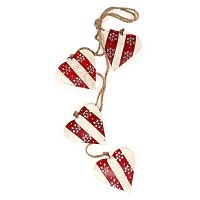 гирлянда новогодняя подвесная сердца в красную полоску со снежинками christmas hearts, 60 см во Владимире