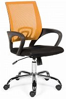 кресло компьютерное спринг(orange - black) база хром / оранжевая сетка / черная ткань во Владимире
