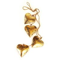 гирлянда новогодняя подвесная сердца золотые golden hearts, 65 см во Владимире