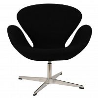 кресло arne jacobsen style swan chair черная шерсть во Владимире