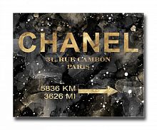 постер chanel на чёрном в золотом a4 во Владимире