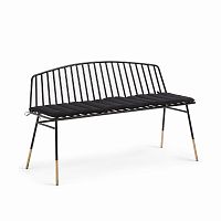 siena bench 120 черный металл черная ткань от la forma (ex julia grup) во Владимире