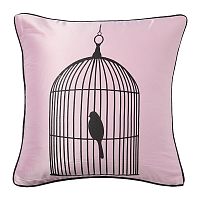 подушка с птичкой в клетке birdie in a cage pink во Владимире