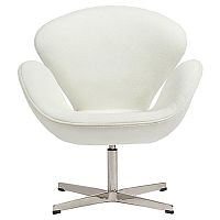 кресло swan chair кашемир белое во Владимире