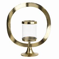 подсвечник золотой декоративный со стеклом круг gold circle, 38 см во Владимире
