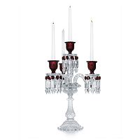 канделябр хрустальный с красными вставками на 4 свечи baccarat 3+1 от delight collection, 60 см во Владимире