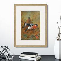 картина: bullfinches and pyrus japonica, 1928г. во Владимире