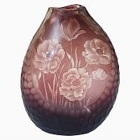 ваза стеклянная bordo (бело-бордовая) во Владимире