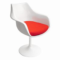 кресло tulip armchair бело-красное шерсть во Владимире