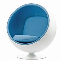 кресло ball chair бело-синее во Владимире