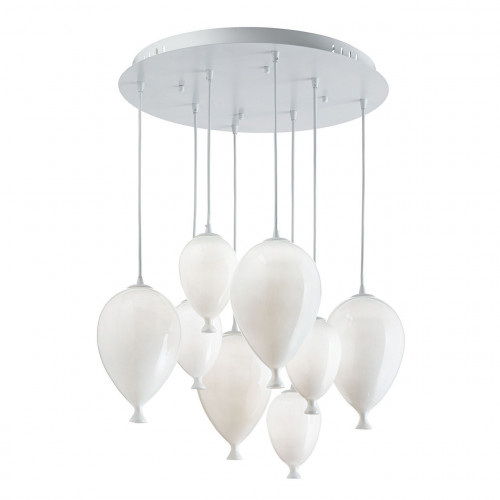 подвесная люстра ideal lux clown sp8 bianco во Владимире