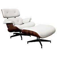 кресло lounge chair & ottoman белое во Владимире