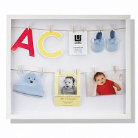 панно с зажимами для 12 фотографий clothesline белое во Владимире
