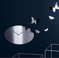 часы настенные серебристые бабочки butterfly во Владимире