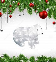 фигурка светодиодная «белый медведь-4» 25x31см (11037) uld-m3125-040/sta во Владимире