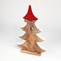 украшение новогоднее большое ель деревянная красная в горошек love tree, 42х27х5 см во Владимире