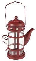 подсвечник-фонарь красный в виде чайника с ручкой old kettle, 27 см во Владимире