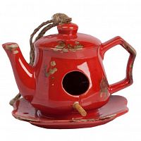 aромолампа для эфирных масел красная в виде чайника candelero red, 17 см во Владимире