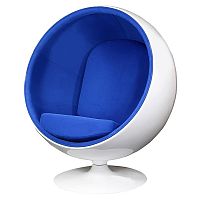 кресло eero ball chair синее с белым во Владимире