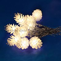 светодиодная гирлянда «шишки» 280см белая (09582) uniel uld-s0280-020/dta warm white ip20 pine cones во Владимире