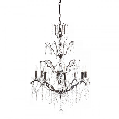 люстра maria theresa grande 8 lamps чёрная, прозрачная во Владимире