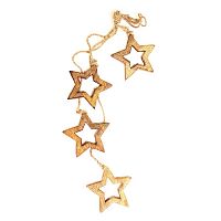 гирлянда новогодняя подвесная звезды деревянные с отверстием wooden stars, 65 см во Владимире