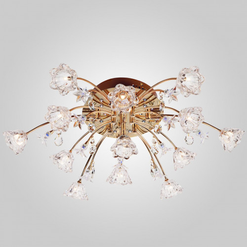 потолочная люстра eurosvet 4928/13 золото/бело-голубой во Владимире