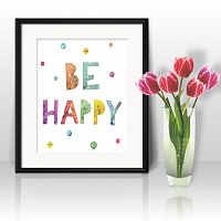 постер be happy а4 во Владимире