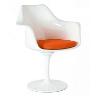 кресло tulip armchair бело-оранжевое шерсть во Владимире