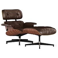 кресло lounge chair & ottoman коричневое во Владимире