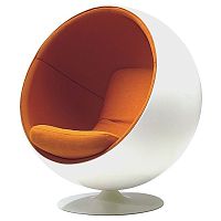 кресло eero ball chair бело-оранжевое во Владимире