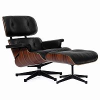 кресло eames style lounge chair & ottoman черное во Владимире