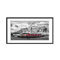постер red houses on lofoten разноцветный во Владимире