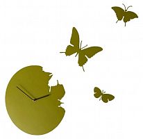 часы настенные горчичные бабочки butterfly во Владимире
