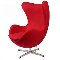 кресло arne jacobsen style egg chair красная шерсть во Владимире