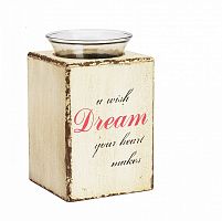 подсвечник деревянный бежевый со стеклом мечта твоего сердца provence cream, 15 см во Владимире